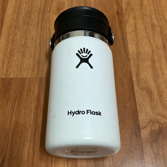 ❤️ Hydro Flask 12oz. Wide Flex Sip Lid Flask White with Black Lid - Picture 1 of 11